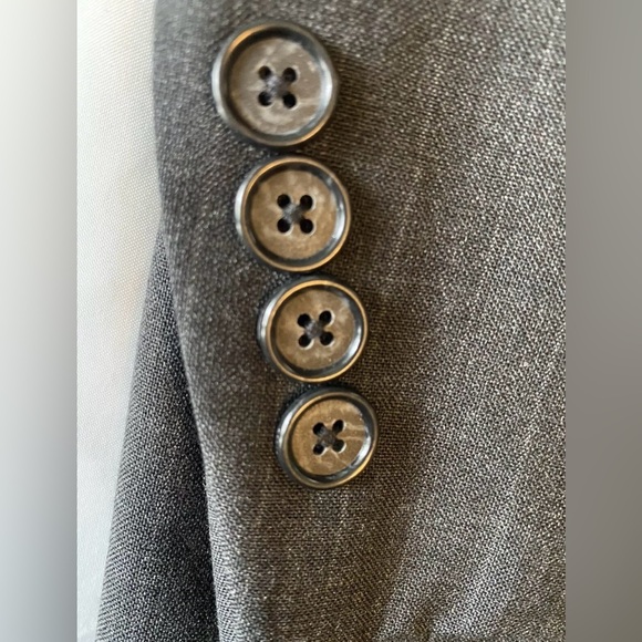 Saddlebred Men’s Dark Gray Stripe 44R Blazer Jacket Coat Wool Polyester - Picture 2 of 7